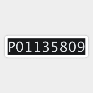 Inmate Number P01135809 Sticker